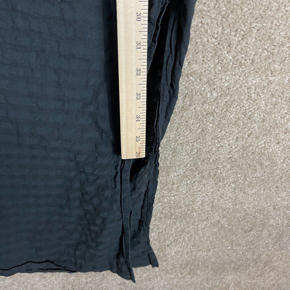 Everlane The Caftan Dress Size Medium M Black Organic Cotton Textured Oversized - Picture 5 of 11